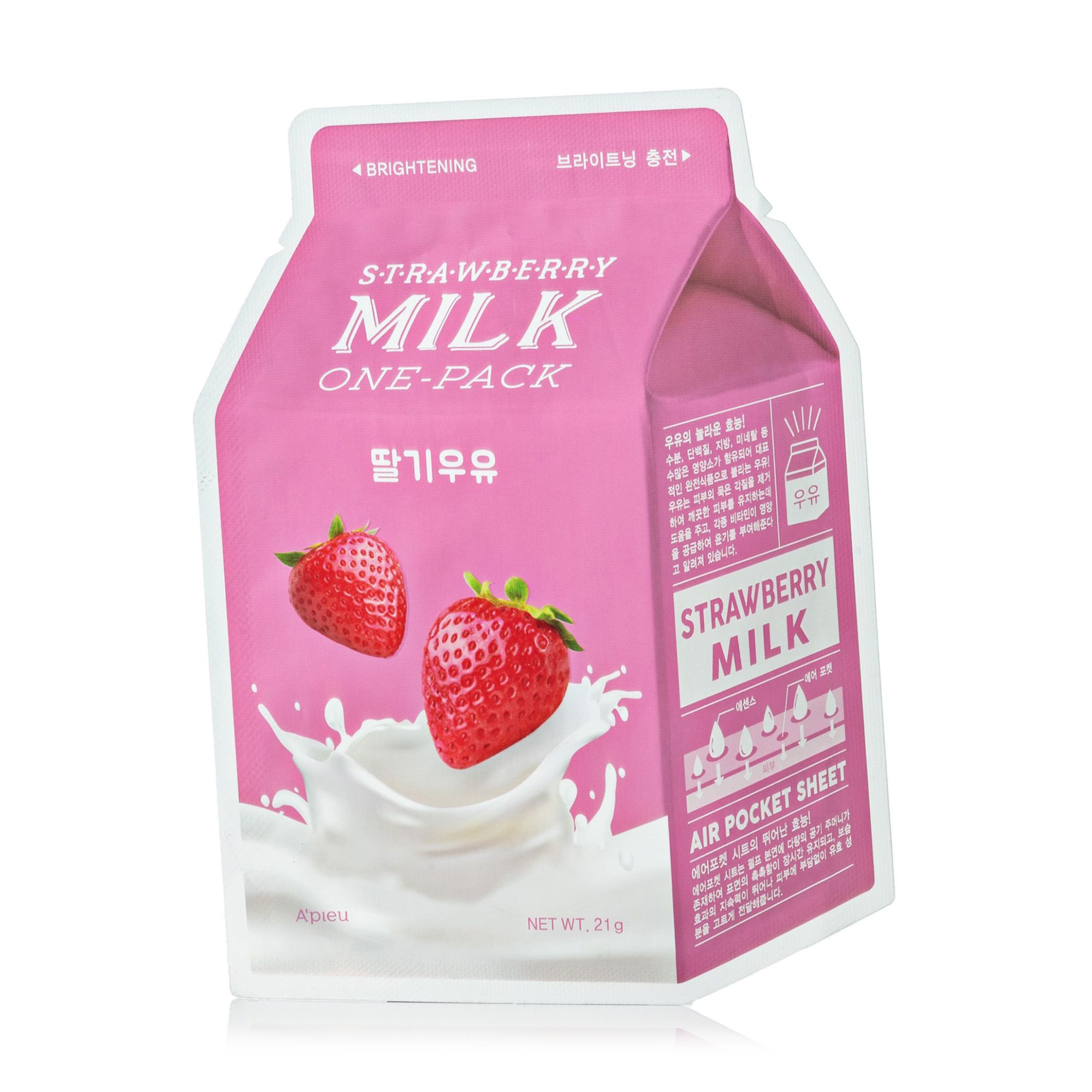 Тканинна маска для обличчя A'pieu Strawberry Milk One-Pack Полуниця, 21 г